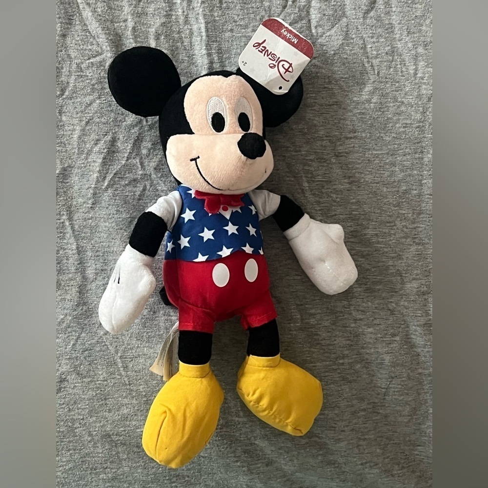 Disney Mickey Mouse Patriotic 10" Plush Red White Blue Outfit NWT NEW Toys